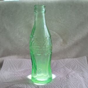 Coca-Cola Embossed Green Glass Bottle